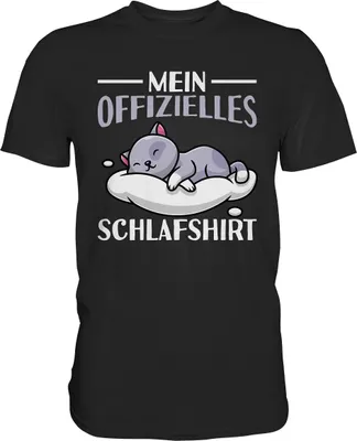 Produktbild von Offizielles Schlafshirt Nachthemd Schlafanzug Pyjama Schlafen Katze T-Shirt – Black / 4XL