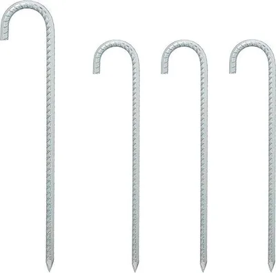 Produktbild von Famanu Zeltspitzenhaken XL 4er-Pack - extra lange, stabile Zeltanker aus verzinktem Stahl