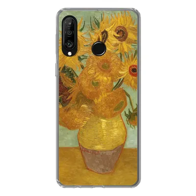 Produktbild von MuchoWow® Handyhülle Schutzhülle Hülle für Huawei P30 Lite Sonnenblumen - Vincent van Gogh Silikon Softcase Handy Hülle - Handyhülle