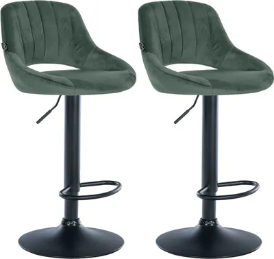 Produktbild von 2er Set Barhocker Milet Samt B grün