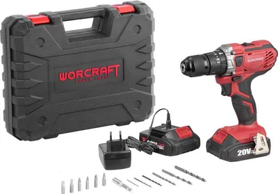 Zdjęcie produktu dla Wkrętarka Worcraft CHD-S20LiWB ShareSYS, 20 V, 2 akumulatory litowo-jonowe 2,0 Ah, bezszczotkowa, zestaw w walizce