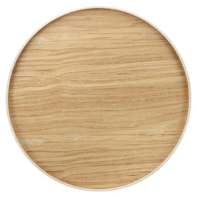 Produktbild von Omgoods – Rundes Holztablett, 33 cm, für Dekoration und Küche