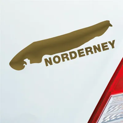 Produktbild von Auto Aufkleber Norderney Insel Deutschland Urlaub 10x3 cm Gold Sticker Heckscheibenaufkleber