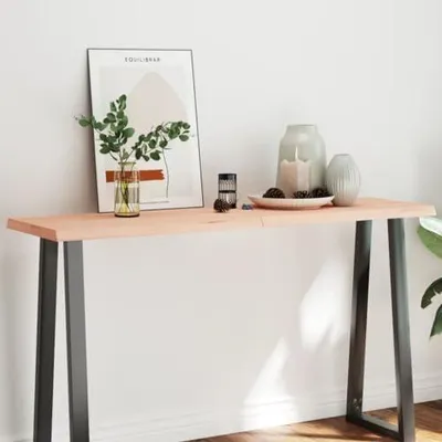 Produktbild von Tischplatte aus Massivholz, 140 x 50 x (2-4) cm, unbehandelt