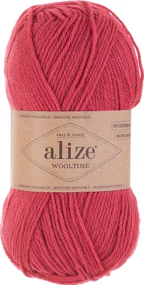 100g Sockenwolle Alize Wooltime 740 himbeerrot