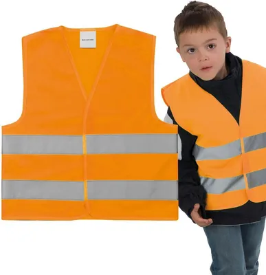 Produktbild von Kindersicherheitsweste / Warnweste nach EN 1150:1999 / Farbe: orange