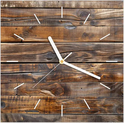 Produktbild von Wanduhr aus Glas mit Motiv Holzmaserung- 30 x 30 cm - inkl. Aufhängesystem