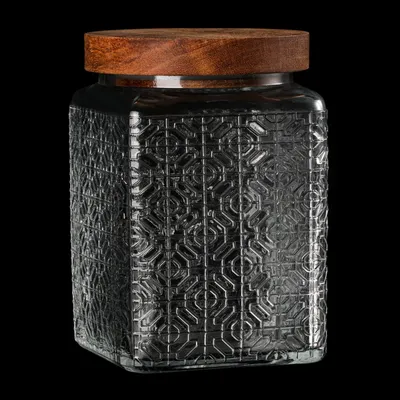 Produktbild von Glasbehälter mit Holzdeckel – 750 ml, luftdicht, ideal zur Lebensmittelaufbewahrung in der Küche