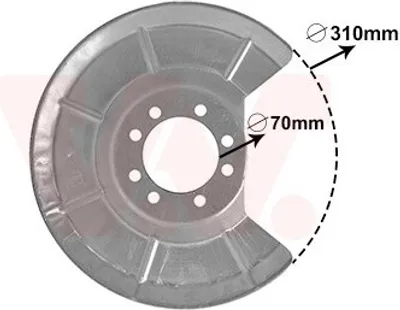 Produktbild von VAN WEZEL Spritzblech Bremsscheibe für VOLVO V50 (545) Hinten Links Hinten Rechts Hinten 5942373 Ankerblech
