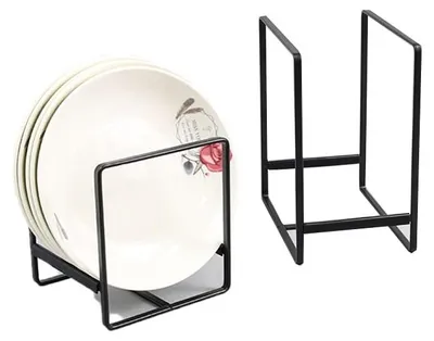Vertikales Abtropfgitter 2er-Set, Tellerhalter, schwarz, 20x16,5x11,7 cm