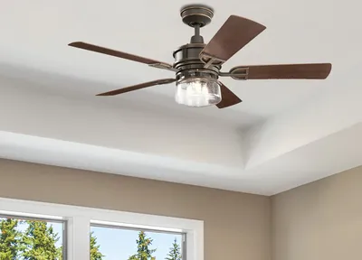 Produktbild von Elstead Lyndon Patio leiser Deckenventilator mit 3x E27 Fassung Ø132cm + Fernbedienung