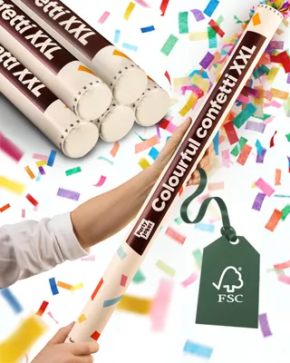 Produktbild von Partyjoker 5er Set Konfettikanone Bunt XXL - Extra Groß & Extra viel Konfetti - Einfach & Sicher zu Bedienen - 5-8 Meter Konfettistrahl - Für Innen und Draußen