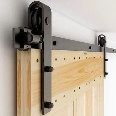 Produktbild von Schiebetür Hardware Kit 200CM - Schiebetürschiene - Stahlrollen - Aluminium Schiene
