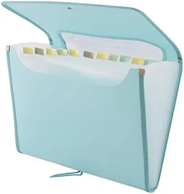 Produktbild von PolkaHome® Erweiterbare Fächermappe mit 12 Fächern für A4-Dokumente - Türkis