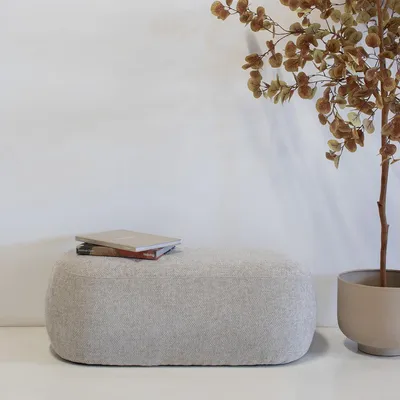 Produktbild von Giga Meubel Pouf Sarah - Stoff in beige - 100x50x38cm - Sitzhöhe 38cm