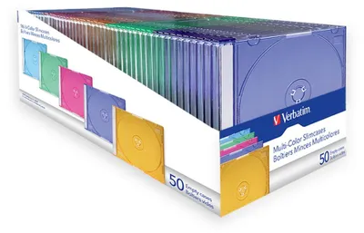 Produktbild von Verbatim Mehrfarbige Slimcases für CD-/DVD 50 Stück, Gemischte Farben