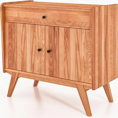 Produktbild von Kommode Jetro Kernbuche massiv 100x90x50 cm mit 1 Schublade und 2 Türen