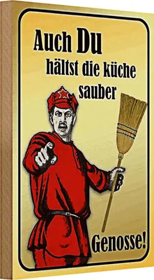 Produktbild von Holzschild Spruch 20x30cm Du hältst Küche sauber Genosse