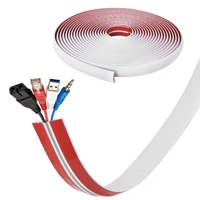 Produktbild von Bodenkabelschutz - Kabelkanal - Selbstklebend - Flexibel - PVC - 20 m - Weiß