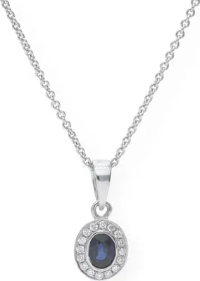 Produktbild von Saphir Anhänger Weißgold 585 Brillanten JL10-02-0805 JuwelmaLux