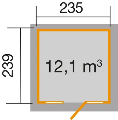 Produktbild von WEKA Gartenhaus Panorama 172 Gr.1, Farbe: naturbelassen, Länge: 285 cm, Breite: 120 cm, Höhe: 53 cm; 172.242.410.020