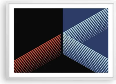 Produktbild von Gerahmtes Poster - Weißer Rahmen - Abstraktion Schwarz Blau - 70x50 cm - Wand Bild - Wanddeko - Wandbilder - Kunstposter - Wandposter - Bilderrahmen - Bilder - Kunstdruck - P2WAA70x50-4458