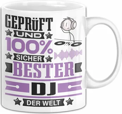 Produktbild von DJ Geschenk Lustiger Spruch für DJ Geschenkidee Bester DJ Der Welt (Weiß)