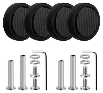 Produktbild von 4 Stück Koffer Ersatzrollen 50mm Gepäck Ersatzräder Verschleißfeste Kofferrollen Gummi Ersatzräder für Koffer(Schwarz)