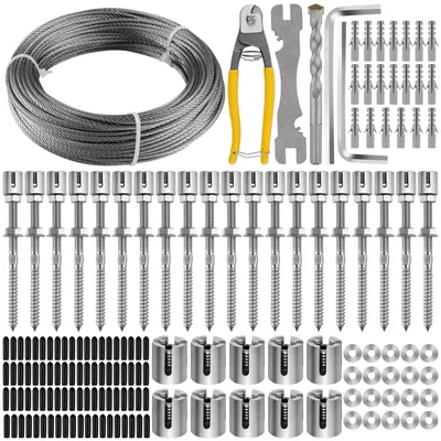 Produktbild von Garten-Drahtgitter - Edelstahl Kletterpflanzenstütze - 30M Schweres Drahtgitter-Set - Geeignet für Wand - Stahl Draht Systemkit