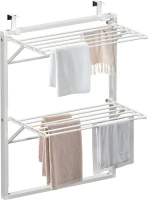 Produktbild von VOUNOT® Wand Wäscheständer Klappbar, Platzsparend Weiß