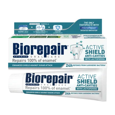 Zdjęcie produktu dla Biorepair - Advanced Active Shield Toothpaste - Pasta do zębów aktywnie chroniąca zęby i wzmacniająca szkliwo 75ml