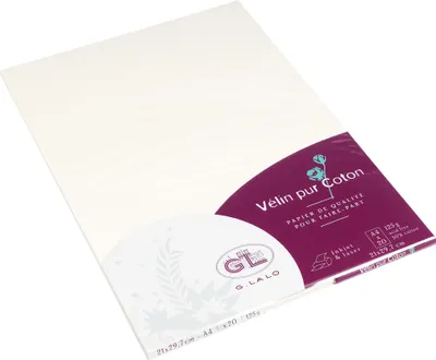 Produktbild von G.Lalo 5x Lalo, Packung 20 Bl Papier DIN A4, 125g, Vélin pur Coton Creme 48700L