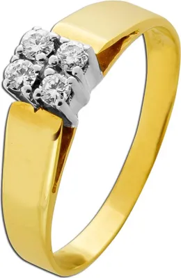 Produktbild von Brillantring Gold 585 14K Brillanten 0.12ct Antikschmuck 19
