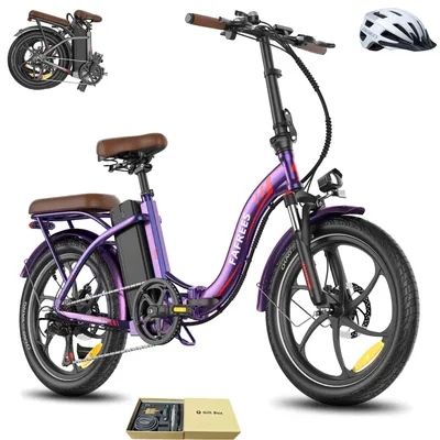 Produktbild von E-Bike Klappräder 36 V 25 Ah 900 Wh Rostfreie Aluminiumlegierung 20 Zoll bis zu 130 - 180 km Wasserdicht IP54 mit 7 Gang, Lila