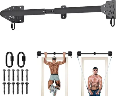 Produktbild von Klimmzugstange zur Wandmontage, 81 cm, mit gepolsterten Griffen, bis 200 kg – Klimmzugstange – Fitnessstange