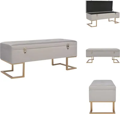 Obrázok produktu pre vidaXL Lavica s úložným priestorom 105 cm sivý zamat - Komody a lavice do predsiene