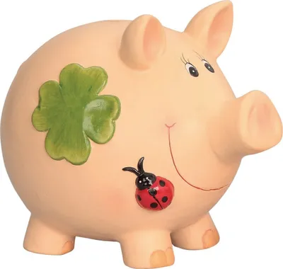 Produktbild von Spardose Riesen Mega Jumbo Sparschwein 31 cm x 26 cm mit Kleeblatt Keramik