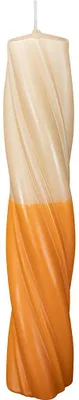 Produktbild von INNA-GLAS Blockkerze EMMANUELLE, schmal, gedreht, cognac-sand, 30cm, Ø6cm - Germany - Dip Dye Stumpenkerze