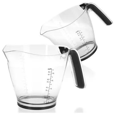 2x Messbecher aus Kunststoff, 1000 ml, transparent