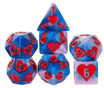 Image de Jeux de réflexion en mousse. L'amour est dans l'air. Ensemble de dés pour jeux de rôle