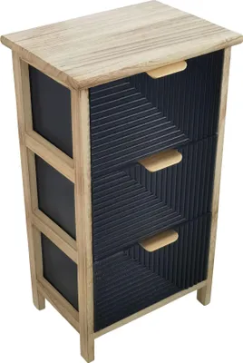 Immagine prodotto di Milani Home - mobiletto in legno con 3 cassetti, nero, 34 x 25 x 61 cm