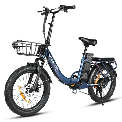 Produktbild von 20 Zoll Faltbares E-Bike Pedelec mit 250W Motor & 48V 13Ah Akku SHIMANO 7-Gang Frontkorb Gepäckträger Klappbares Elektrofahrrad Klappräder EBIKE Blau