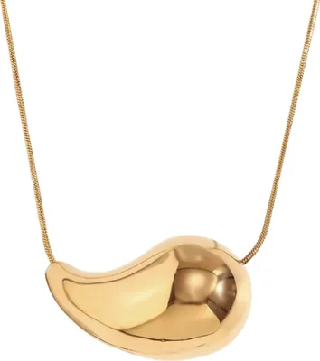 Produktbild von Damen-Halskette - Gold - Eleganz - Chirurgenstahl - Universalität - Antiallergenität - Tropfenform