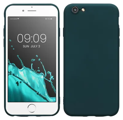 Produktbild von kwmobile Hülle kompatibel mit Apple iPhone 6 / 6S Hülle - gummierte TPU Silikon Handyhülle - Schutzhülle für kabelloses Laden - Case in Petrol matt