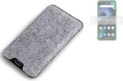 Produktbild von K-S-Trade Filz Handyhülle kompatibel mit Blackview BV5200 Pro Schutzhülle Filztasche Filz Tasche Case Sleeve Handy Hülle Filzhülle grau