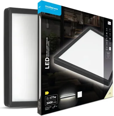Produktbild von 22W LED Deckenleuchte Deckenlampe Eckig Quadrat 42x42x2.8 cm 3000 lumen schwarzNeutralweiß