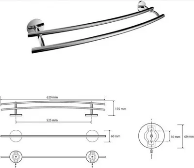 Produktbild von Wandserviettenhalter Double ALFA in Chrom 62cm x11cm BEMETA