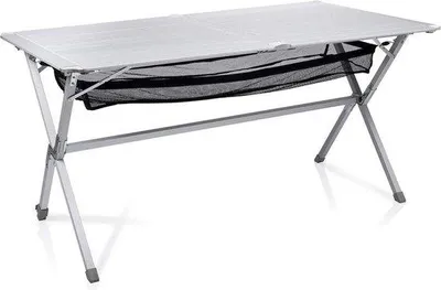 Produktbild von Famanu Camping-Tisch wetterfest - 140 x 80 cm mit Aluminium-Rolltischplatte und Transporttasche