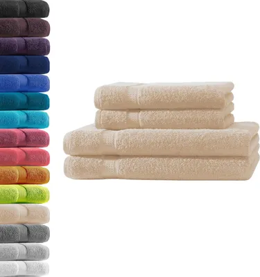 Produktbild von Handtuchset 4-teilig, beige, 100% Baumwolle, für Badezimmer