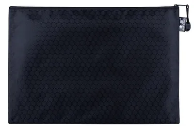 Image de 2 pochettes de rangement pour documents, format A5, noires, 24x18 cm, en toile, imperméables